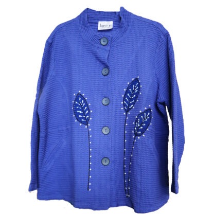 Striped Leaf- Waffle Jacket
