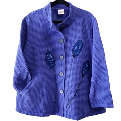 Striped Leaf- Waffle Jacket - Image 2