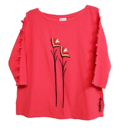 Bird of Paradise-Lattice Sleeve Top