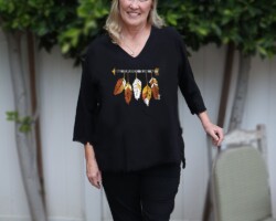 HiLo Frayed Crinkle Cotton Top